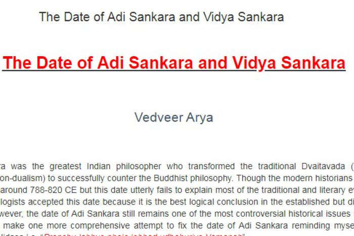The Date of Adi Sankara and Vidya Sankara